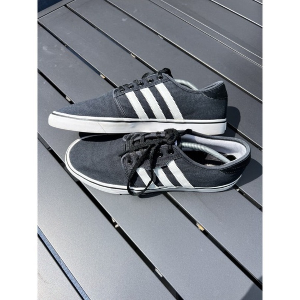 Adidas Seeley Men's Black White Black Skateboard Athletic Sneakers Canvas Sz 12